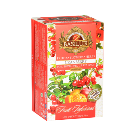 Basilur Fruit Infusions – Cranberry – 20 × 1.8 g